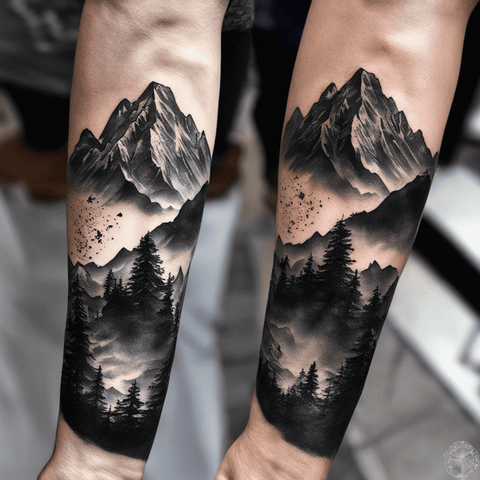 Mountain Tattoo Ideas Created with AI