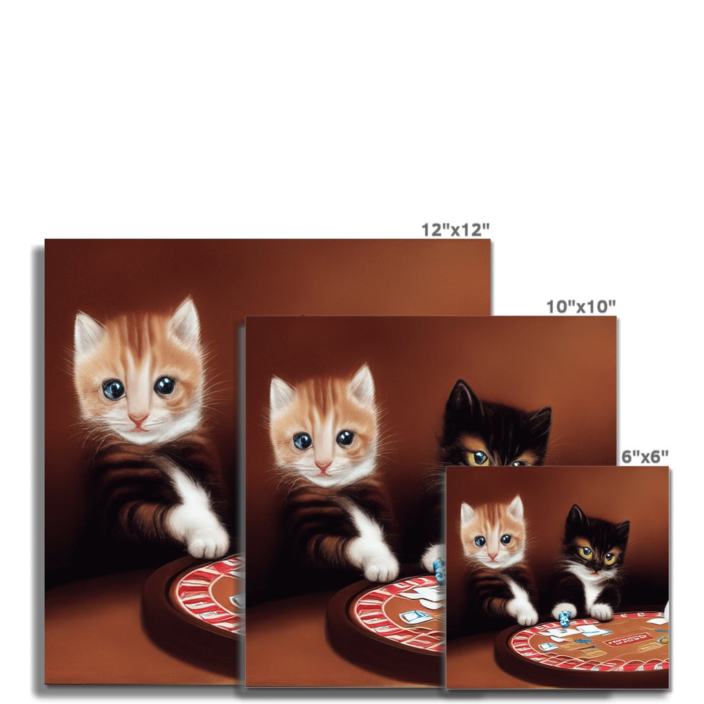 Poker Night Showdown: Feline Edition - Canvas – artAIstry