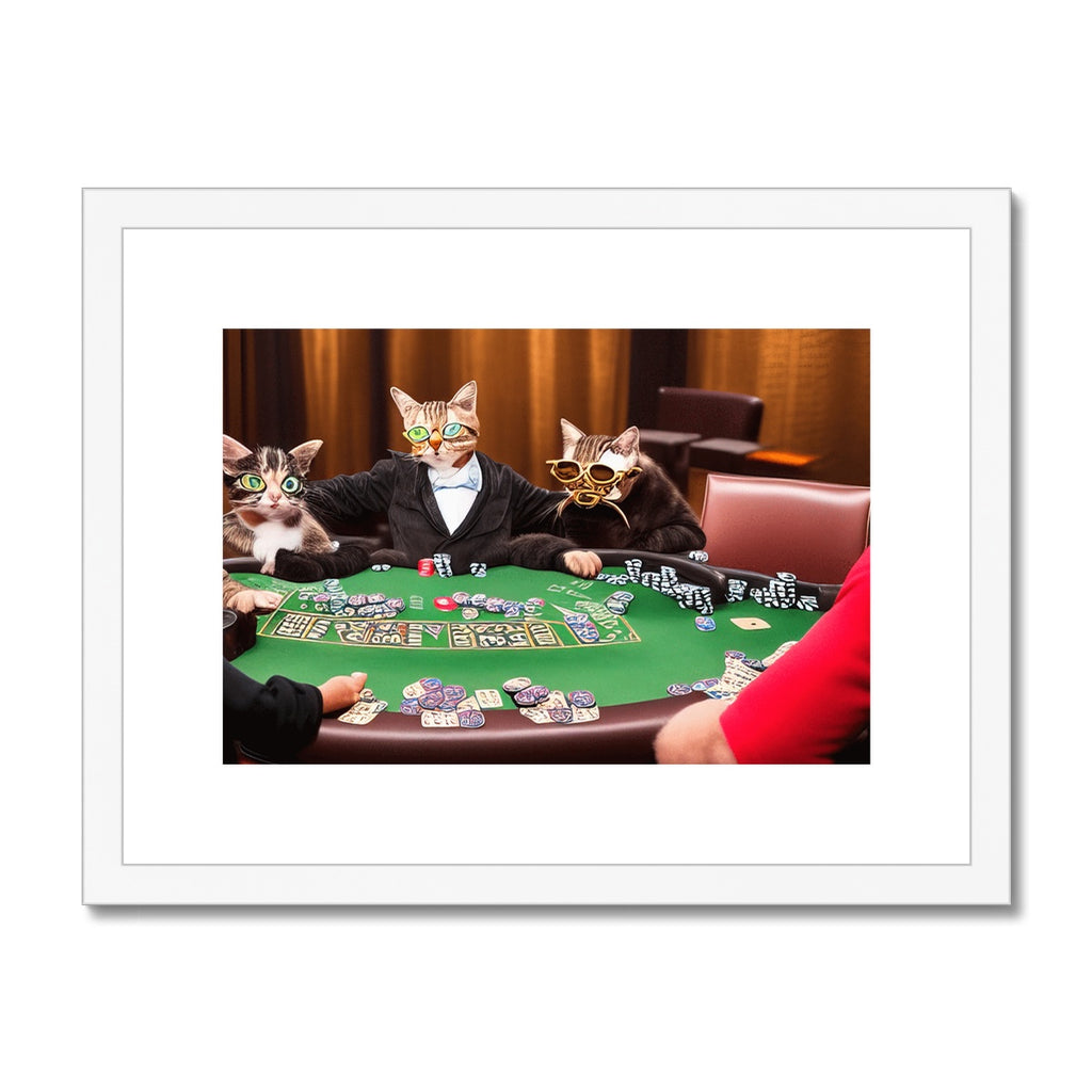 Poker Night Showdown: Feline Edition - Canvas – artAIstry