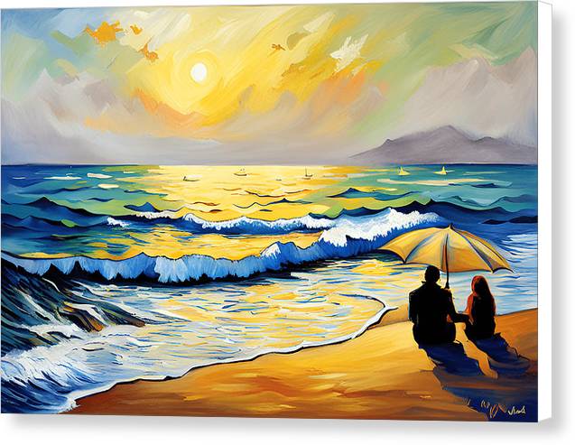 Beautiful Impressionist Beach Painting Canvas Print