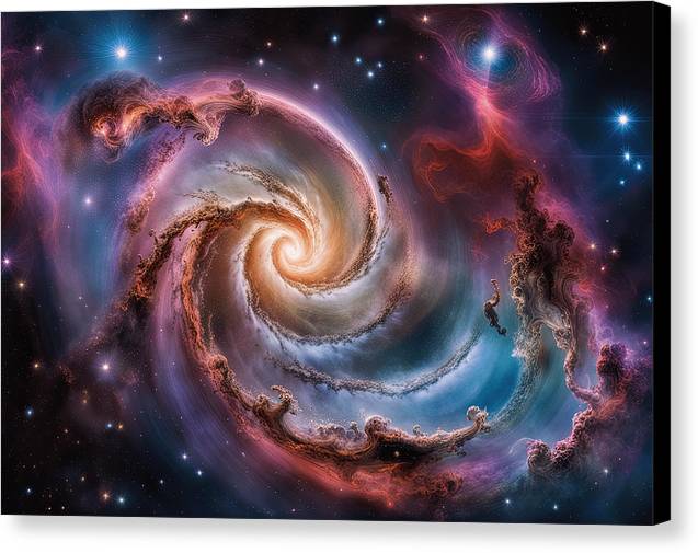 Spiral Galaxy Painting Print 8x10 image on 12x18 paper