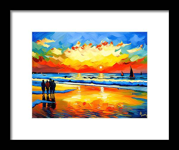 Beautiful Impressionist Beach Painting - Canvas Print – artAIstry