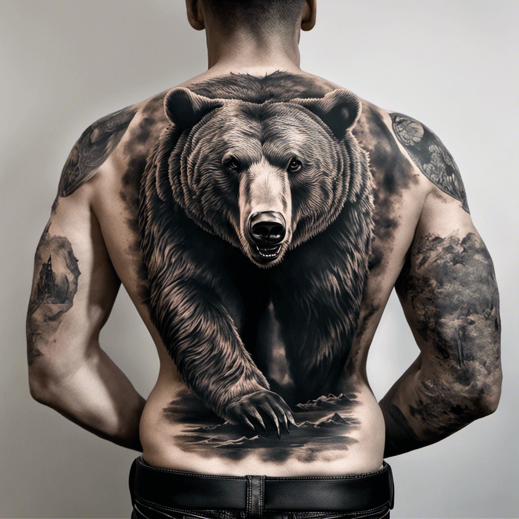 Polar bear cub tattoo with a heart on Craiyon