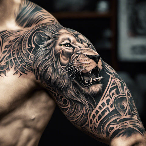Lion Tattoo Ideas Created with AI