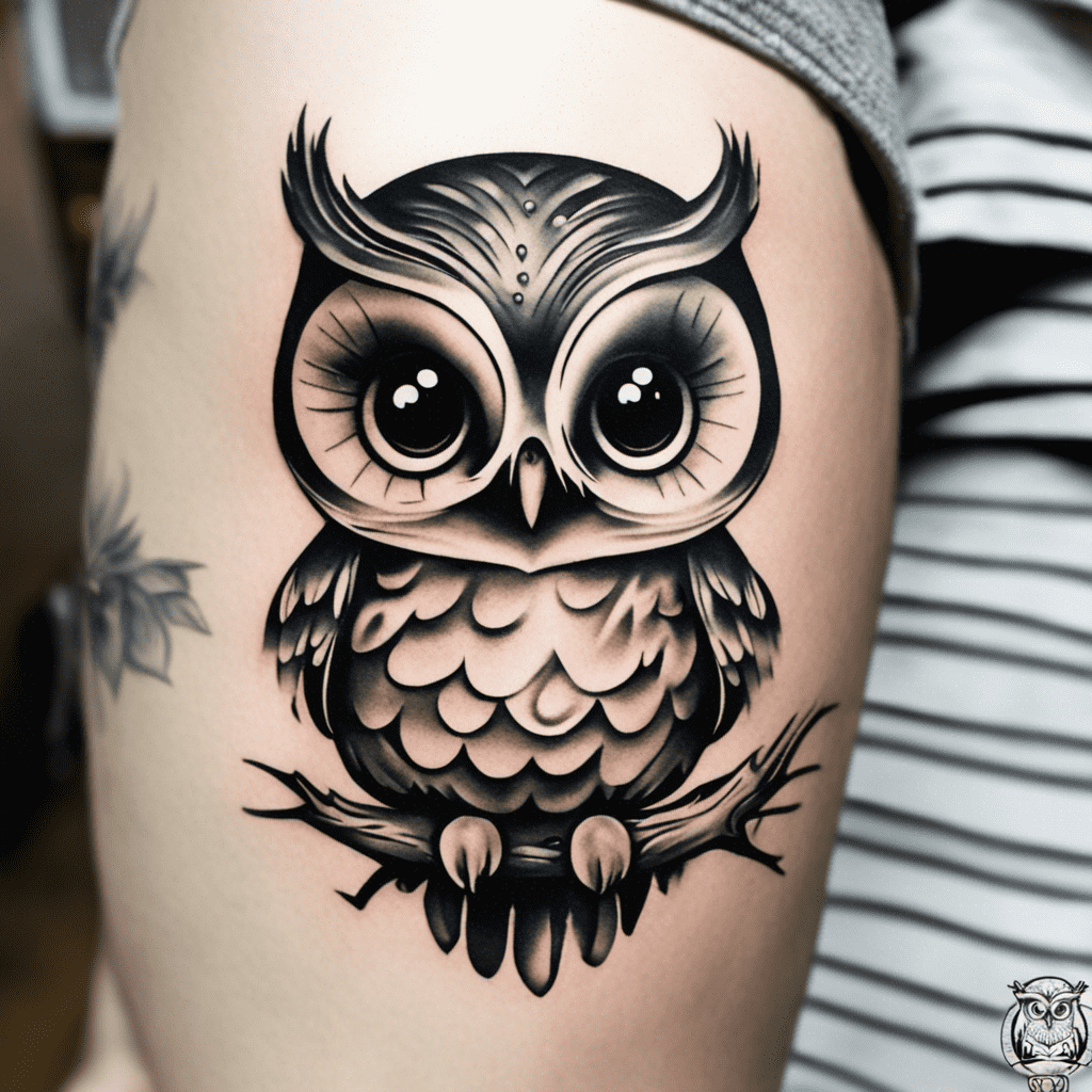 Buy Owl  Roses Tattoo Enigmatic Nocturnal Floral Design Online in India   Etsy
