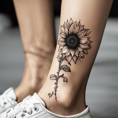 Sunflower Tattoo Ideas Created with Ai