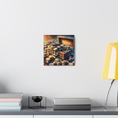 Vinyl Vortex: The Retro Rhapsody - Canvas Print