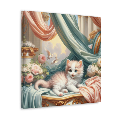 Feline Elegance in Repose - Canvas Print