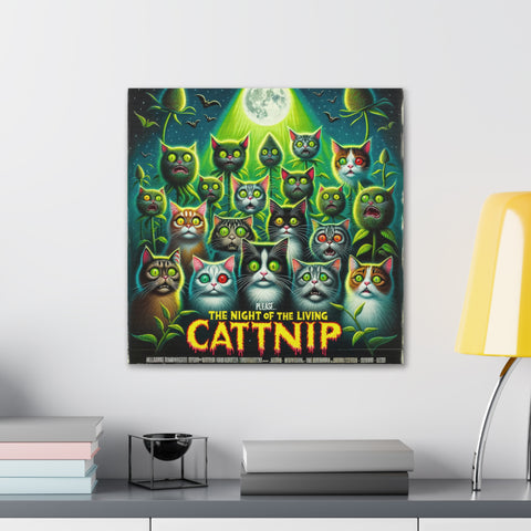 Lunar Feline Frenzy - Canvas Print