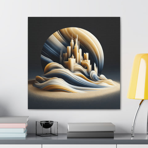 Sands of Grandeur: A Metropolitan Mirage - Canvas Print