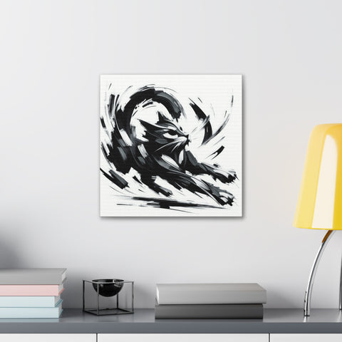 Whiskered Whirlwind - Canvas Print