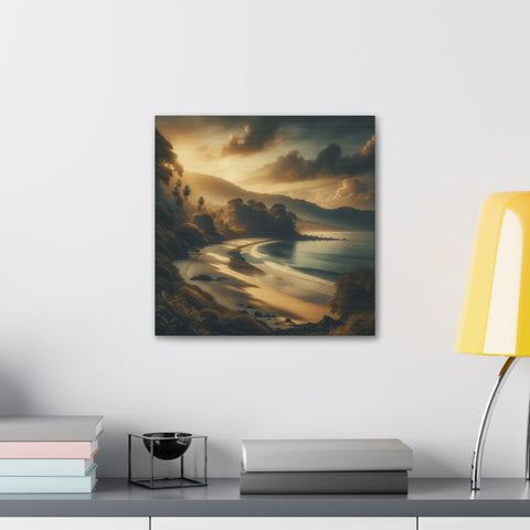 Twilight's Amber Embrace - Canvas Print