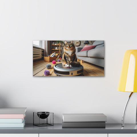 Majestic Feline Overlord: The Conquest of Technology - Canvas Print