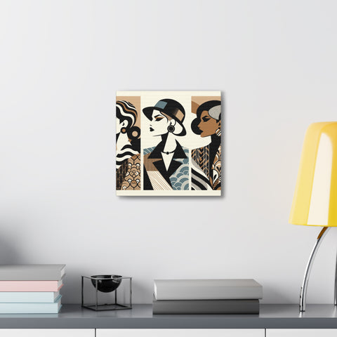 Chic Silhouettes: A Triptych of Elegance - Canvas Print