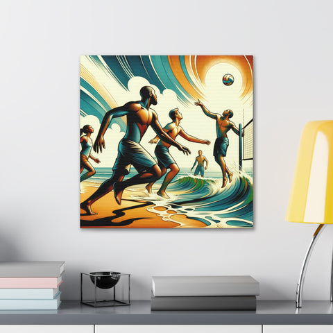 The Volleyball Chronicles: Seaside Showdown - Canvas Print