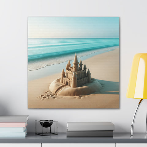 Sovereign Sands: The Coastal Citadel - Canvas Print