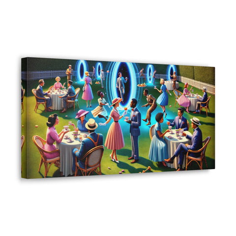 Temporal Tea Party: A Cosmic Soiree - Canvas Print