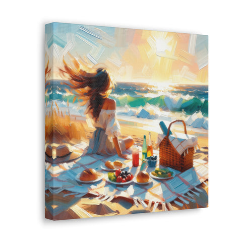 Serenade of the Sun-kissed Shore - Canvas Print
