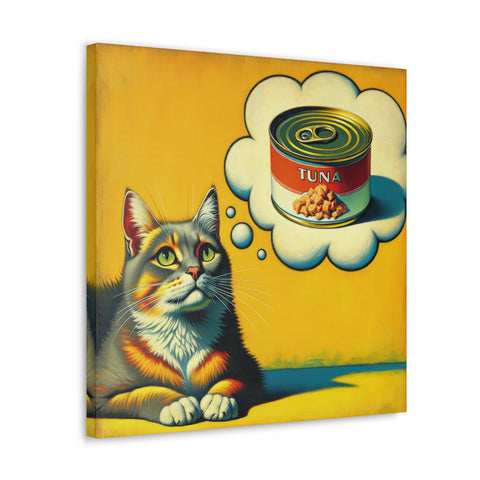 Whiskered Dreams of Tuna Skies - Canvas Print