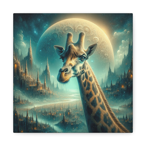Lunar Serenade of the Safari Sentinel - Canvas Print