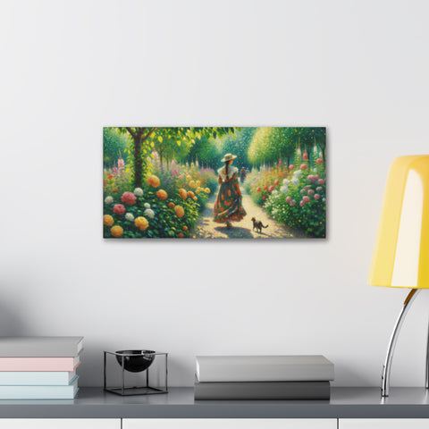 Whispers of Bloom: Stroll Through the Enchanted Garden - Canvas Print
