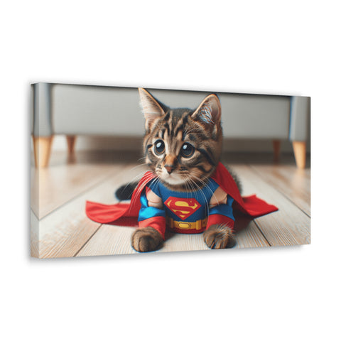 Superkitten: Small Paws, Big Hero - Canvas Print