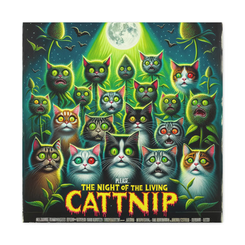 Lunar Feline Frenzy - Canvas Print