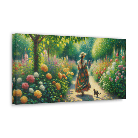 Whispers of Bloom: Stroll Through the Enchanted Garden - Canvas Print