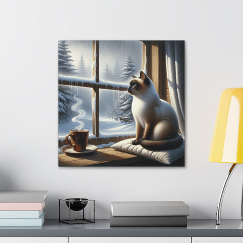 Whiskers Winter Repose - Canvas Print