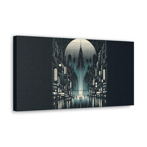 Metropolis at Moonrise - Canvas Print