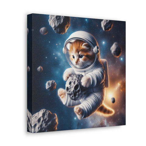 Cosmic Whisker Voyage - Canvas Print