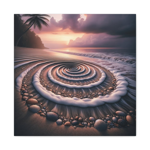 Seashell Spiral at Twilight - Canvas Print