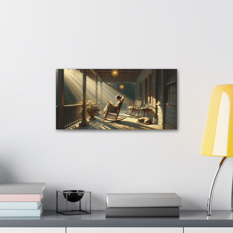 Golden Solitude: An Ode to Serene Mornings - Canvas Print