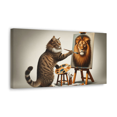 Whiskers to Majesty: Self-Portrait of the Feline Soul - Canvas Print