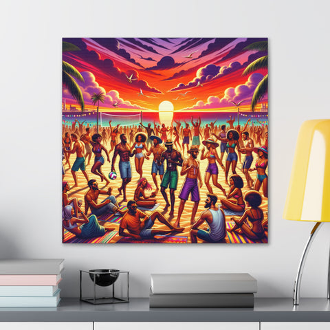 Sunset Rhythms at Playa Del Fuego - Canvas Print