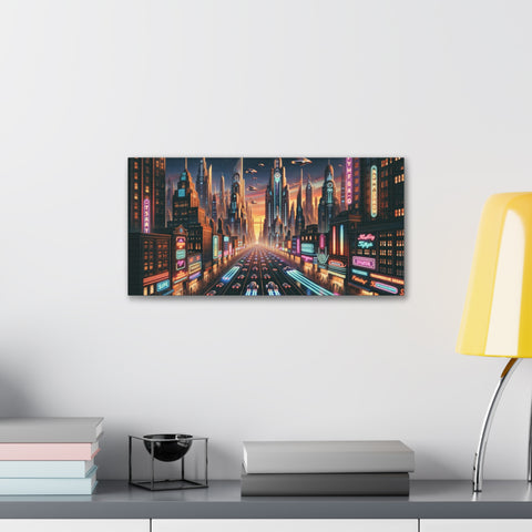 Neon Dreams on Infinity Avenue - Canvas Print