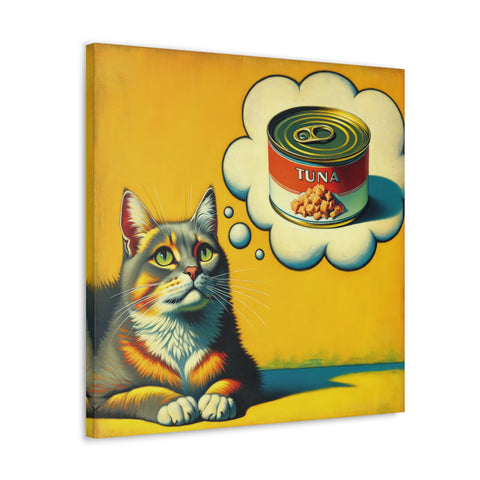 Whiskered Dreams of Tuna Skies - Canvas Print