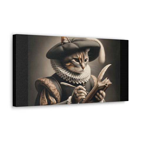 Feline Erudition: The Scholar's Repose - Canvas Print