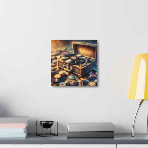 Vinyl Vortex: The Retro Rhapsody - Canvas Print