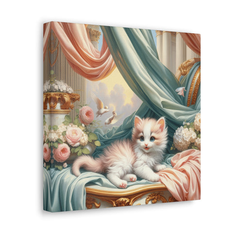 Feline Elegance in Repose - Canvas Print