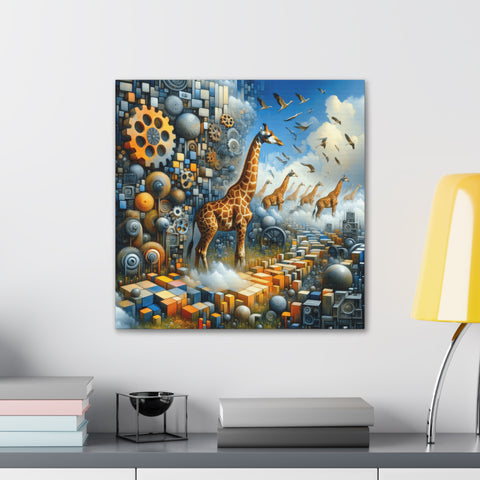 Giraffes of the Gearbound Savannah - Canvas Print