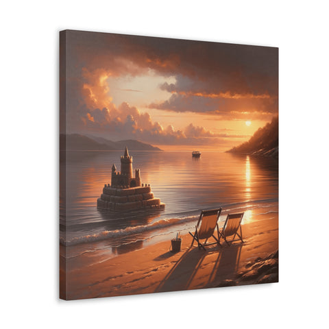 Twilight Bastion by the Sea - Canvas Print