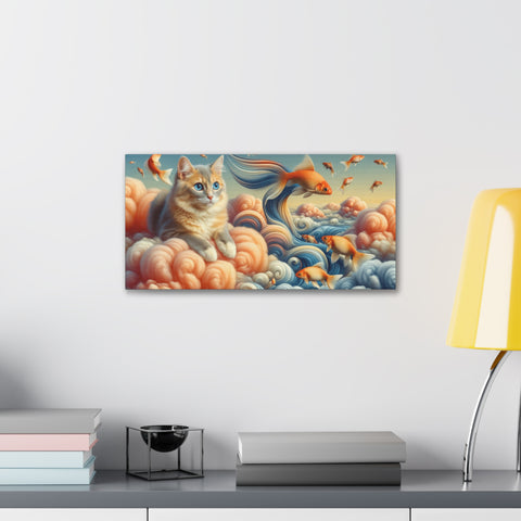 Whiskers & Waves: A Feline Fantasy - Canvas Print