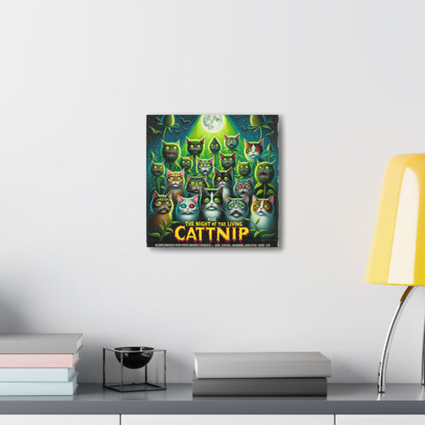 Lunar Feline Frenzy - Canvas Print