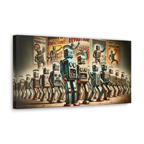 The Robotic Renaissance: March of the Mechanical Marvels - Canvas Print