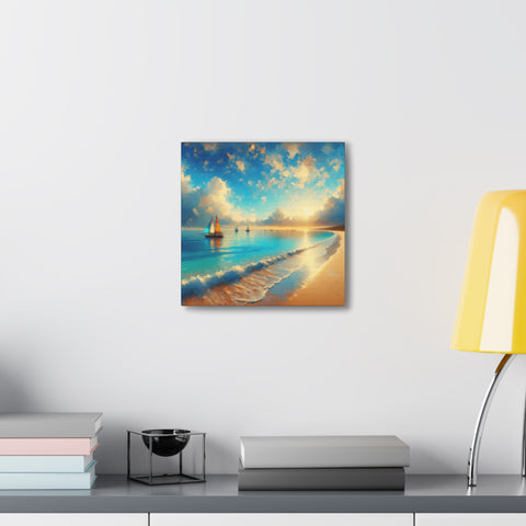 Amber Horizons and Azure Dreams - Canvas Print