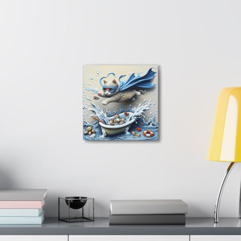 The Aquatic Adventures of Captain Whiskers - Canvas Print