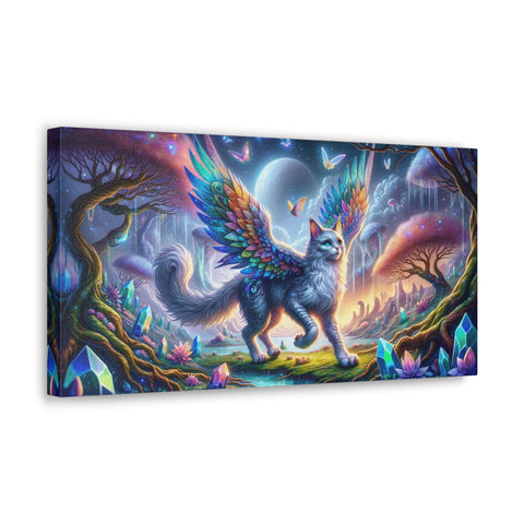 Mystical Whiskers: The Celestial Guardian - Canvas Print