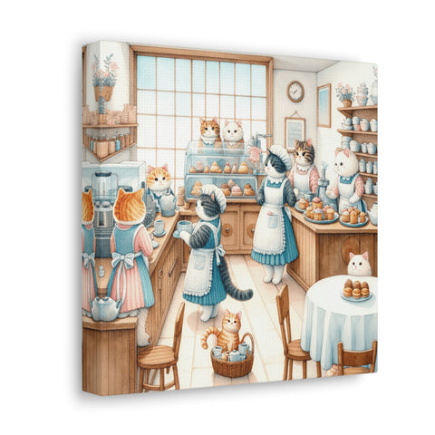 Whiskers and Cream: A Purrfect Patisserie - Canvas Print