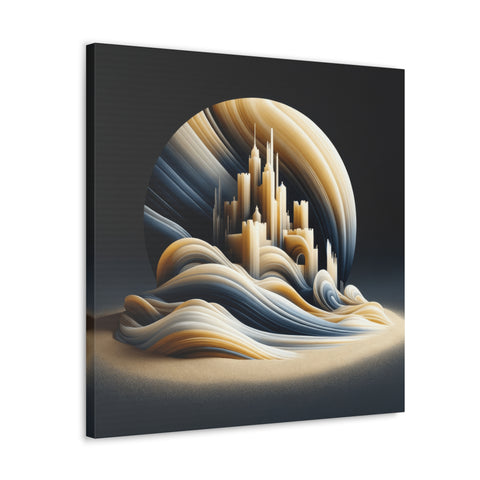 Sands of Grandeur: A Metropolitan Mirage - Canvas Print